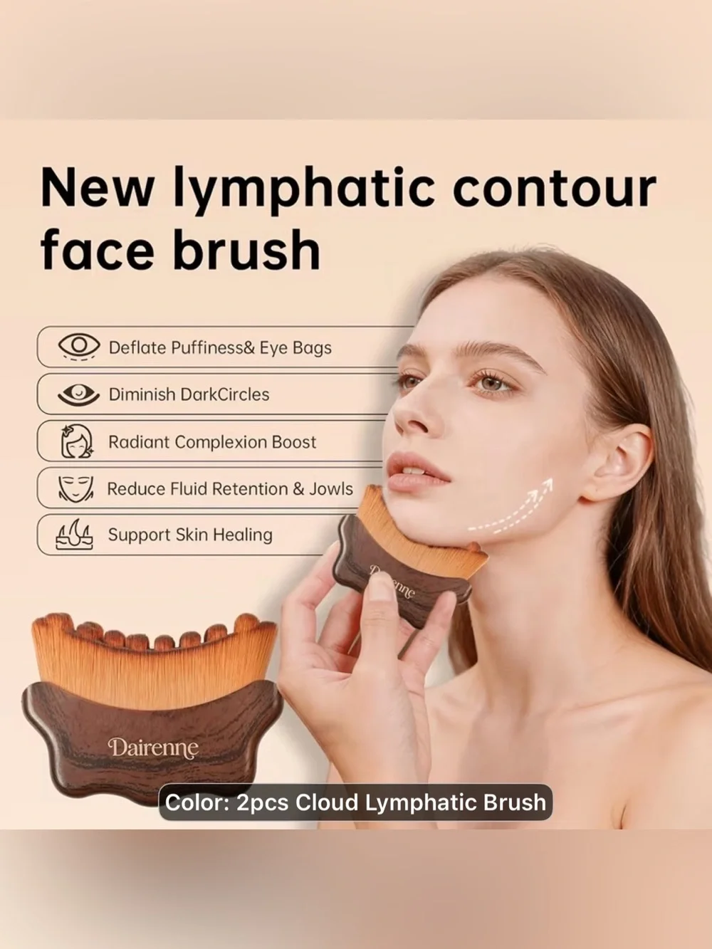 2pcs New Lymphatic Contour Face Brushes - Facial Sculpting And Anti-Puffiness To